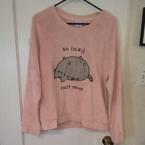 Pusheen | Pink Pajama Top & Shorts Set with Gray Cat Design